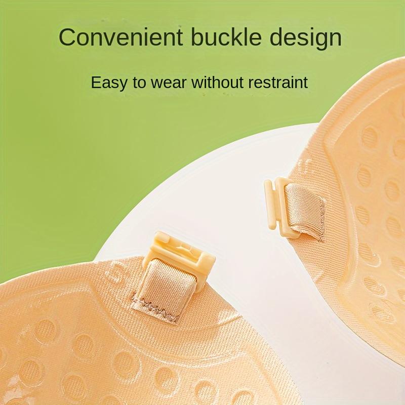 1 par de almohadillas adhesivas invisibles para sujetador para mujer, accesorios para vestidos de novia con escote en V profundo, con hebilla práctica, ajuste cómodo para bustos pequeños y grandes