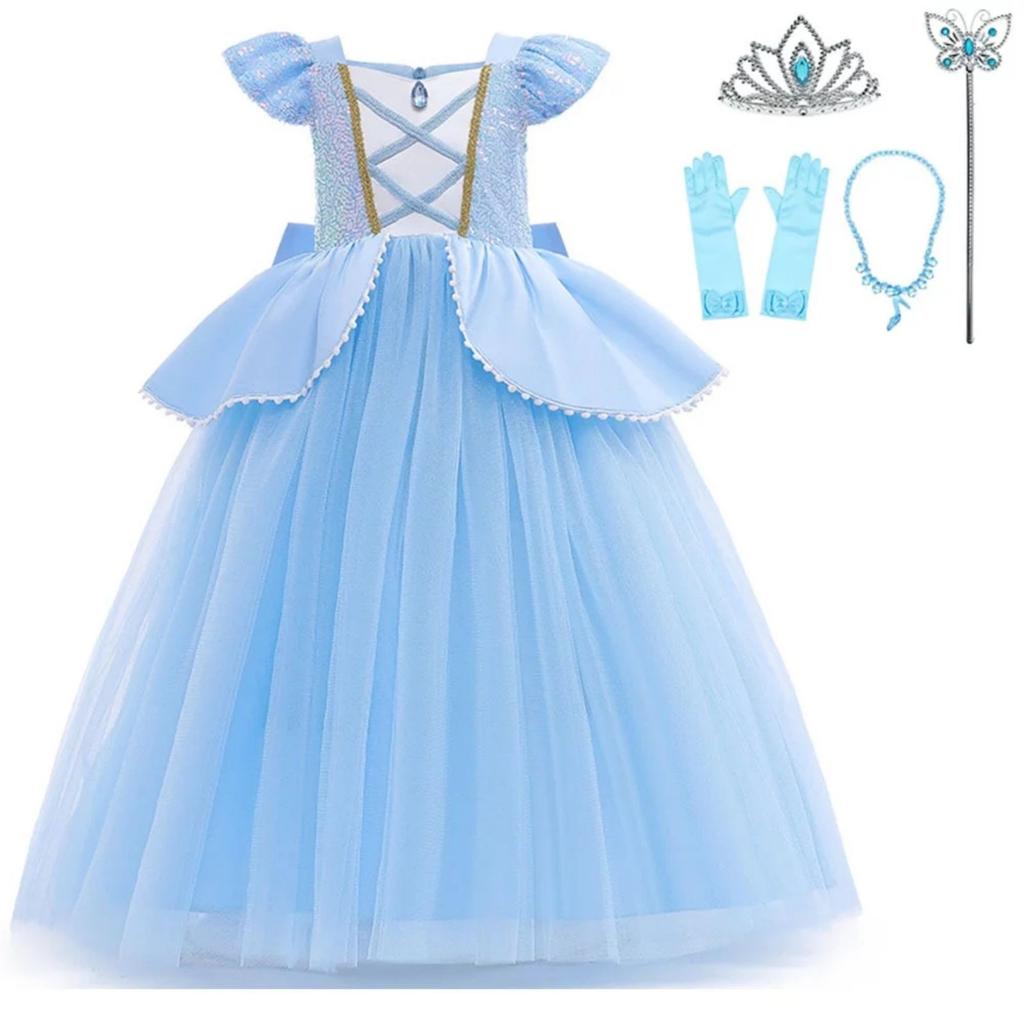 Princess Dress Role Play Girls Cosplay Dress Mesh Puff Dress Children's Dress