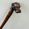 Walking Stick Vintage Designer Aluminum  Bulldog Face Handle Victorian Wooden Cane London Seller