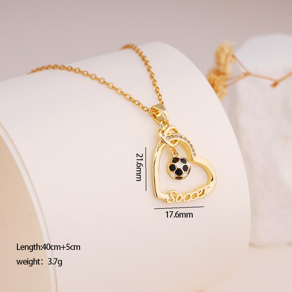 Football Necklace Light Luxury High Sense Versatile Simple Atmosphere Love Stainless Steel Collarbone Chain