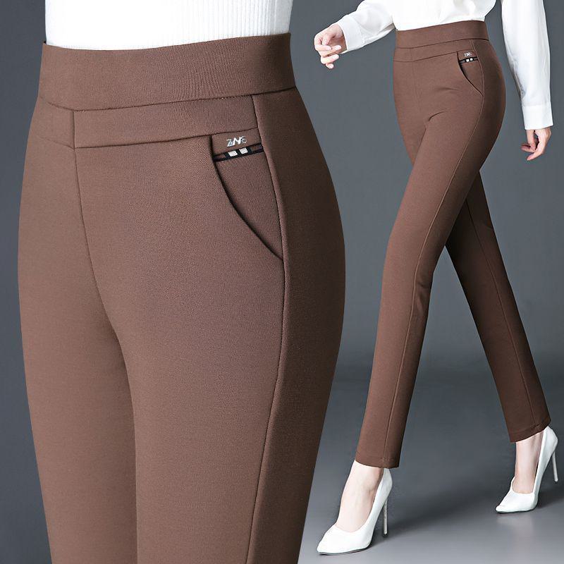 Trendy Mom Pants für Damen: Schmale Passform, hohe Taille, große Größe, elastische, lässige, gerade Hose für Frühling und Sommer.