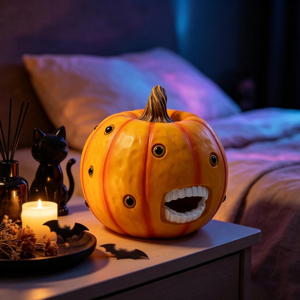 Orange Resin Halloween Pumpkin Decoration Scary Decor for Home Party