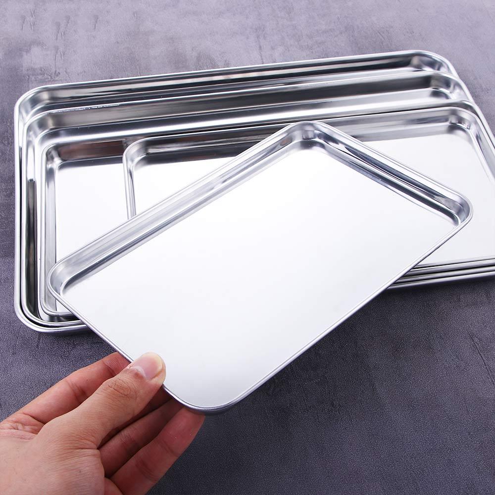 Oven Stainless Steel Anti-rust Rectangle Fruit Plate Cookie Sheets Baking Tray Loaf Pan Cake Dish