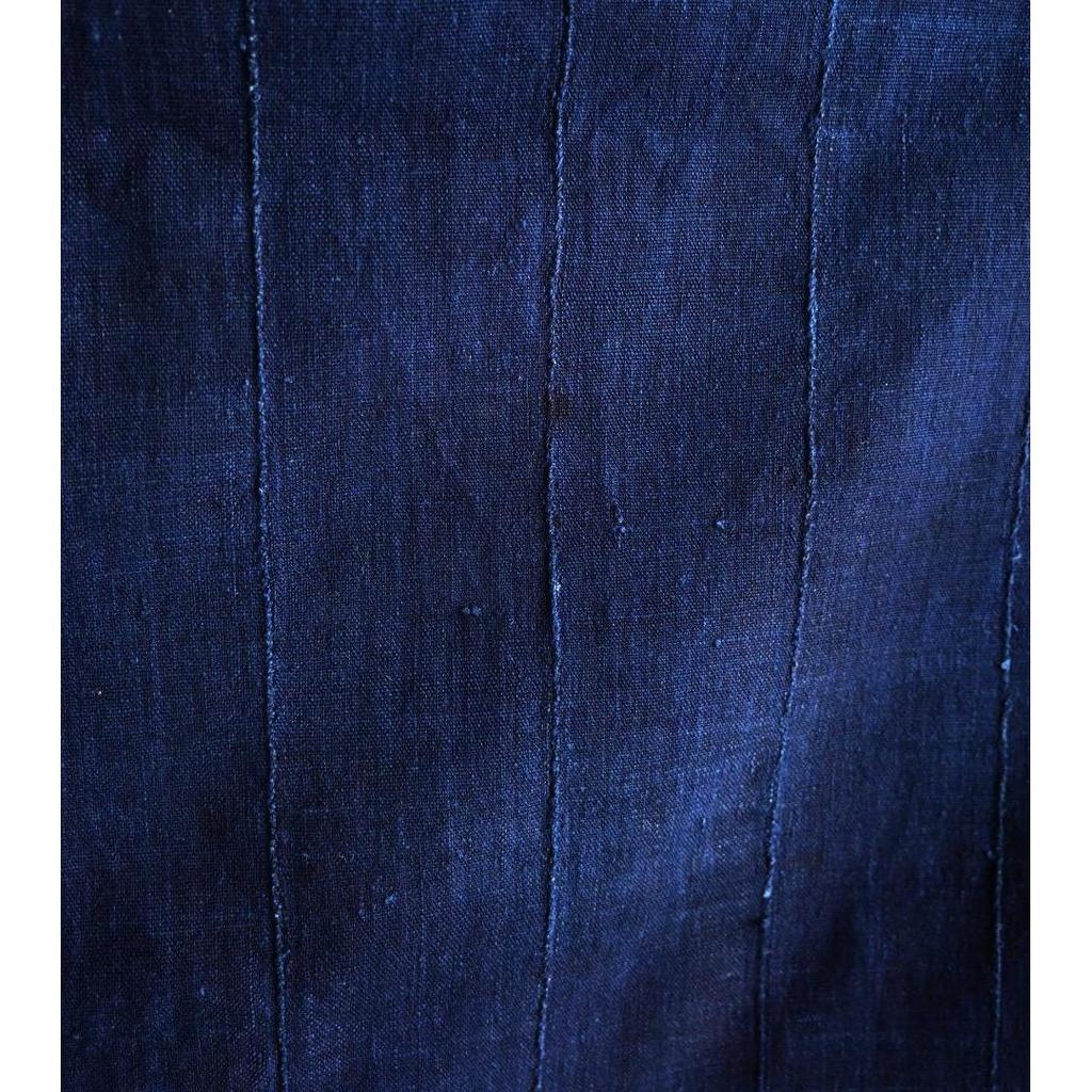 Used Africa Burkina Faso Mossi tribe / Dark indigo large cloth / fringed stole