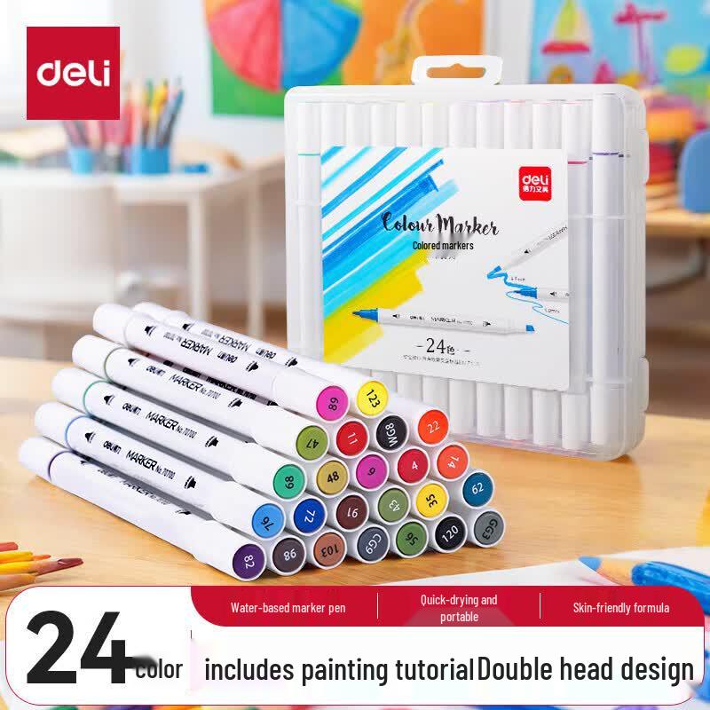 Deli Double-Tip Alcohol Marker Set