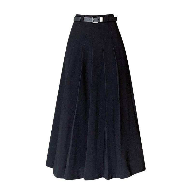 111 small pleated skirt medium and long women's high waist A word hip wrap xs show high college style suit skirt spring and autumn