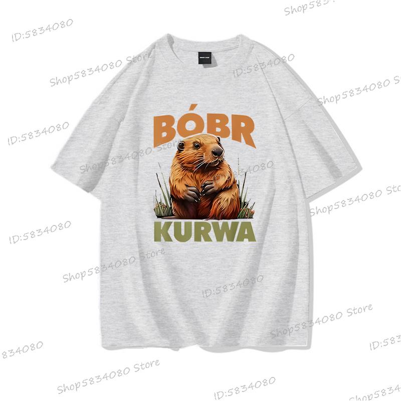 Cartoon Biber Kurwa T-Shirt Hohe Qualität 100% Baumwolle Kurzarm T-Shirts Kurwa Biber Unisex Mode Lässige T-Shirts Grafisch Bedruckt