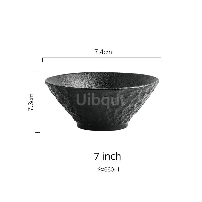 

white black Stone Patterned Ceramic Bowl Pasta Bowl Thick Soup Bowl Salad Bowls Dessert Bowls Restaurant Specialty Tableware