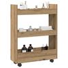 Narrow Storage Trolley 3 Tier Artisan Oak Wood Composite