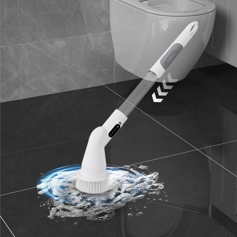 Eight in One Multifunctional Cleaning Brush Handheld Charging Long Handle Automatic Rotating Telescopic Cleaning Brush белый