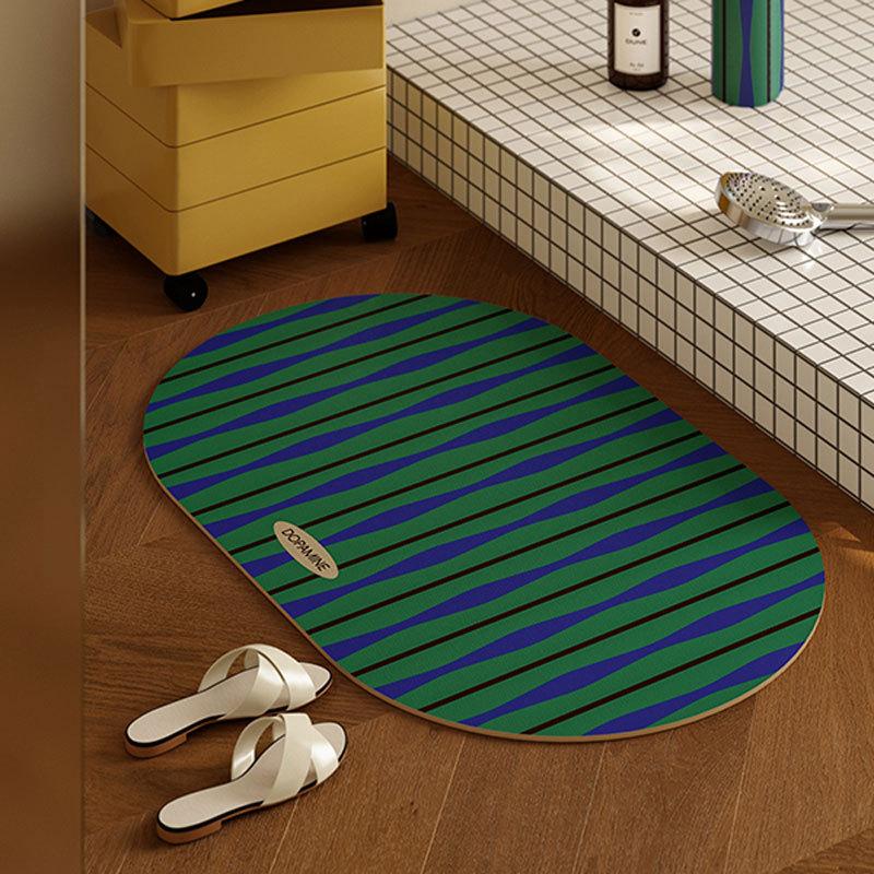 

VIKAMA Simple Diatom Mud Floor Mats Bathroom Bathroom Toilet Doorway Water-Absorbent Non-Slip Foot Mats Home Decoration 40X60CM (1.3X2FT