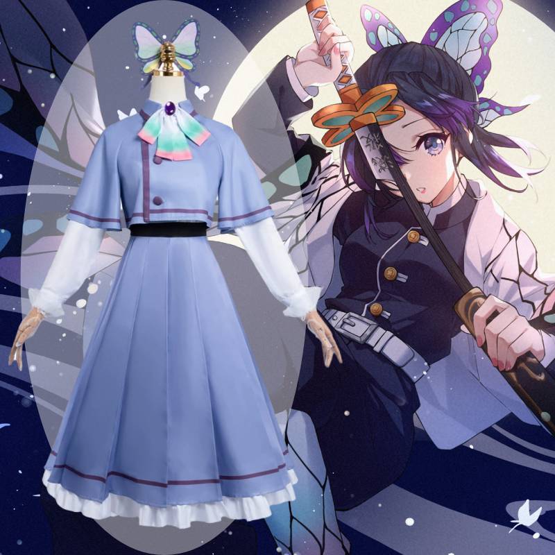 Demon Slayer Butterfly Ninja Cosplay Costume With Accessories For Anime Role Play