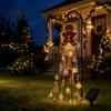 Outdoor Gingerbread Man Lights Solar Garden Light, Waterproof Yard Light with Warm Christmas Stakes Waterfall LED, Pathway Stake Lamp for Lawn
