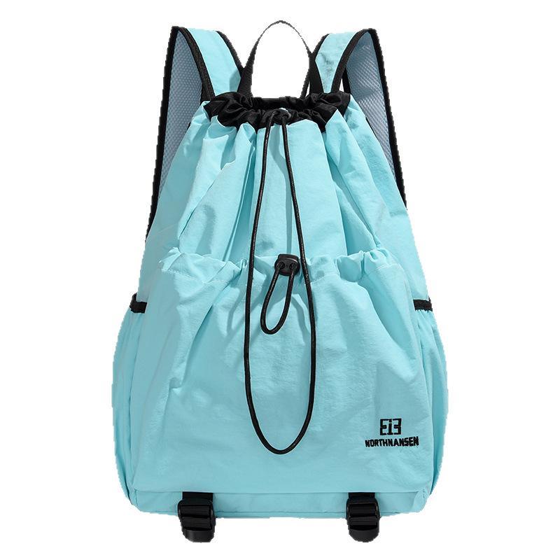 Schoolbag Outdoor Camping Leisure Backpack Drawstring Design Short Trip Large Capacity Satchel Simple Leisure Sports Backpack