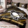 Pittsburgh Penguins Bedwäsche-Set mit Aufdruck Benutzerdefinierter Name Text 1 Bettbezug 2 Kissenbezüge Für Schlafzimmer