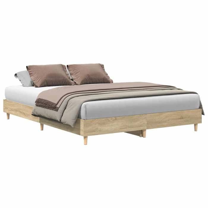 VidaXL Bed Frames Without Mattress Sonoma Oak 140x200 Cm, Bedroom Furniture, Bed Base, Double Bed, Bed, Bed Frame, Bed 3328719
