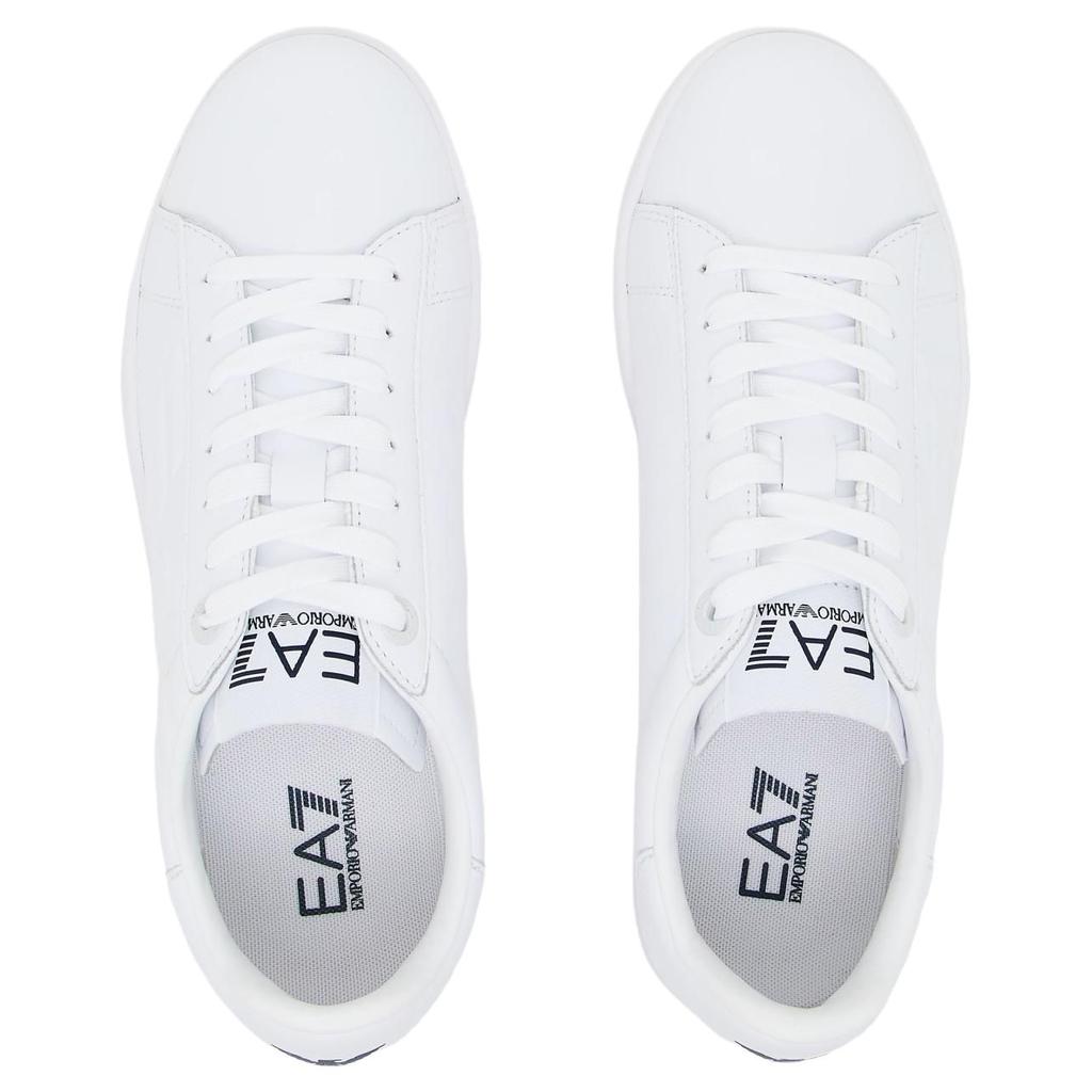 Emporio Armani EA7 Classic CC Leather Round Toe Lace-Up Low-Top Sneakers Unisex Sneakers White 7X000331-AF10848-U0001