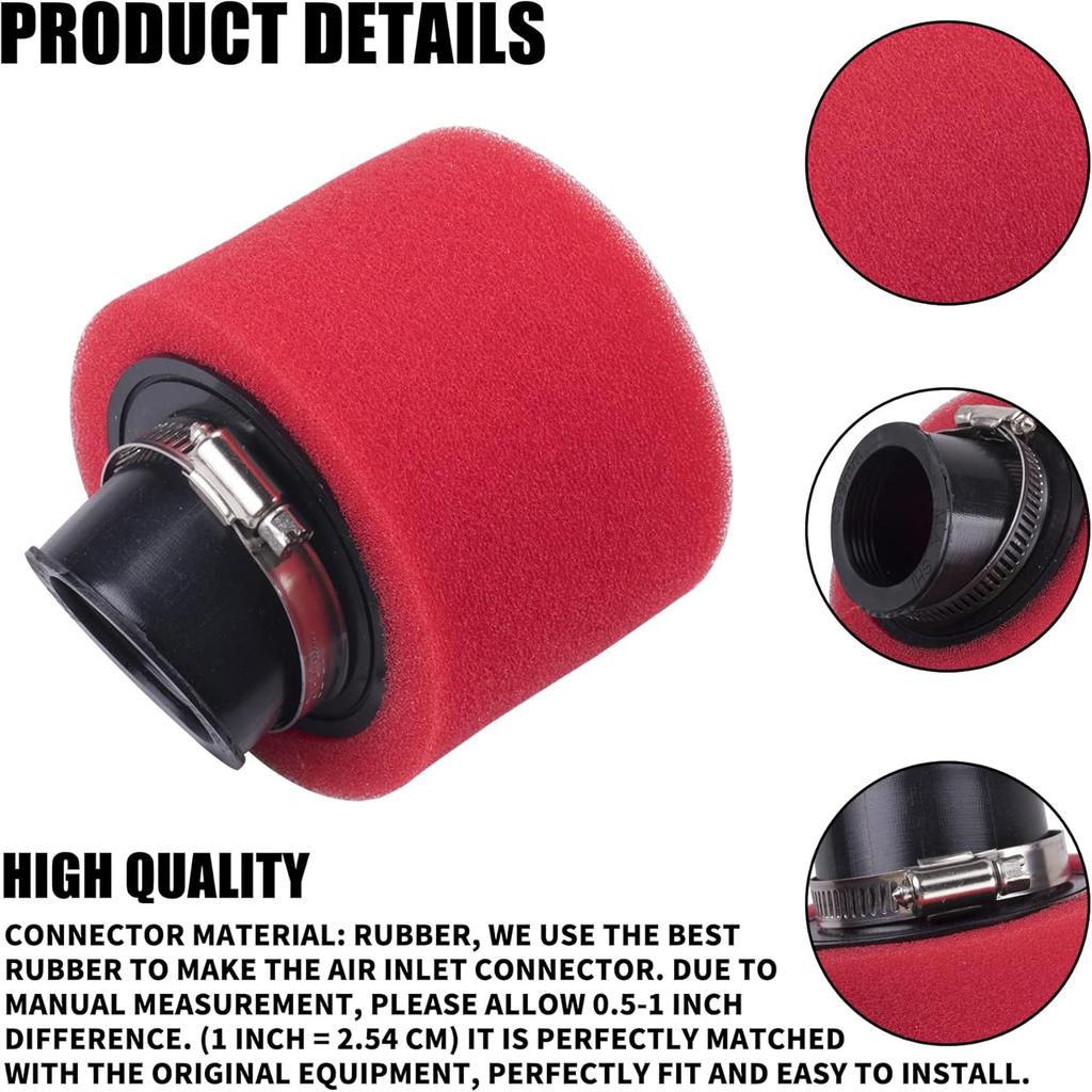38Mm Angled Foam Air Filter Pod Apply To 50Cc 70Cc 90Cc 110Cc 125Cc 150Cc GY6 Motorcycle Atv Scooter Quad Go Kart Moped Pit Dirt Bike Parts