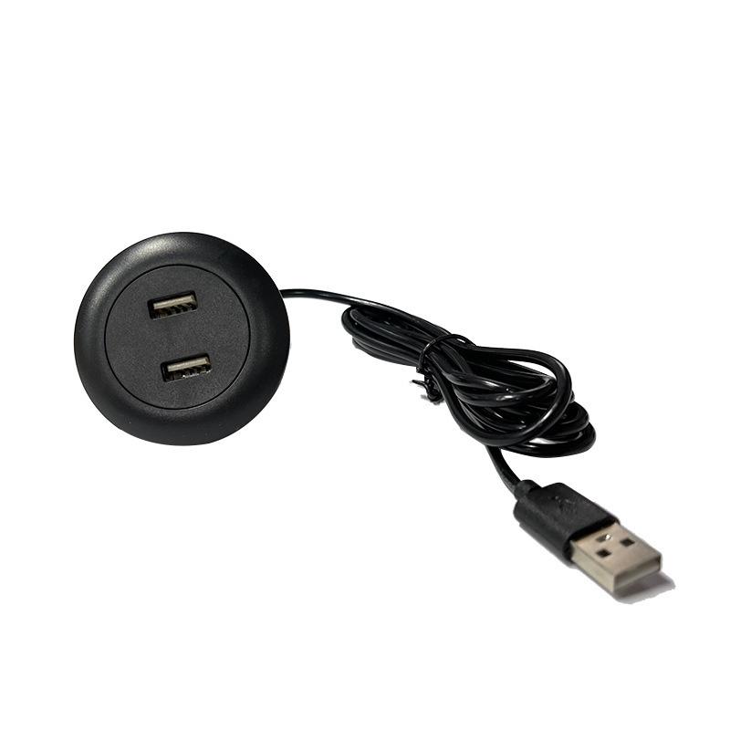 Embedded Desktop 2 Port Usb2.0 To Usb Charge Connector 5V 2A Extension Cord Mobile Tea Table Sofa Concealed Fast Charging Cable