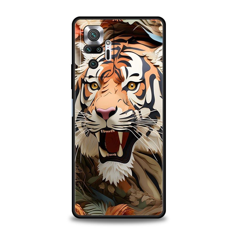 Phone Case For Xiaomi Redmi Note 14 13 12 5G 11 10 Pro Plus 4G 9S 9 14C 13C 12C 10C 9C 9A Soft TPU Cover Art animal tiger