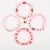 Strawberry Pendant Pink Beads Multilayer Stretch Bracelet Cute Fruit Hand Decoration Gift for Women