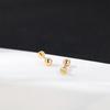 14K Solid Gold Stud Earrings Real Gold Filled Flat Back Thread Threadless Labret Lip Cartilage Piercing Jewelry