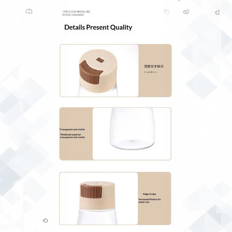0.5G Quantitative Seasoning Container Dustproof Press Type Seasoning Jar Seasoner Storage Salt Dispenser For Home Kitchen