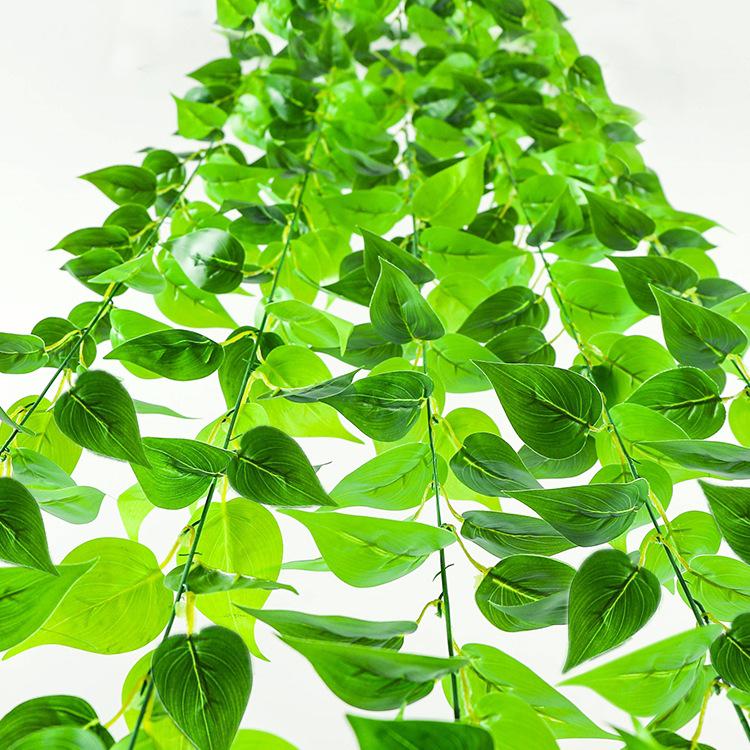 Rattan Pothos Artificial Green Vines: Leaf & Floral Decoration for Pipes and Air Conditioners