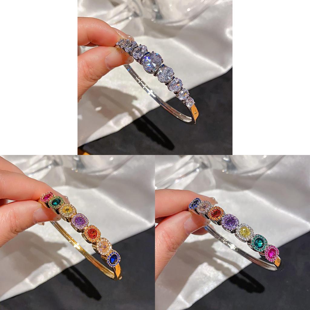 Modern Zircon Oval Bracelet With Cubic Zirconia For Elegant Office Wear