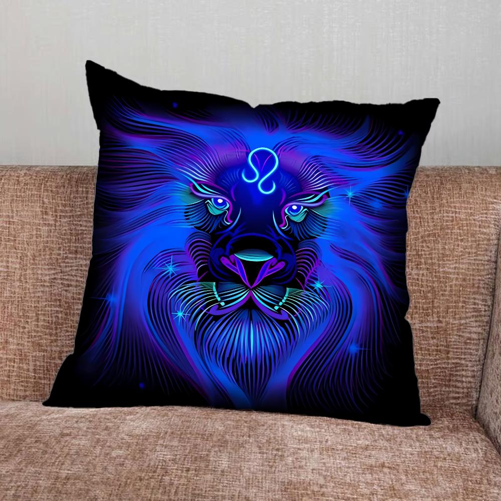 Zodiac Sign 12 Constellations Pillow Case For Home Bedroom Car Office Decoration Living Room Sofa Cushion Cover Suitable