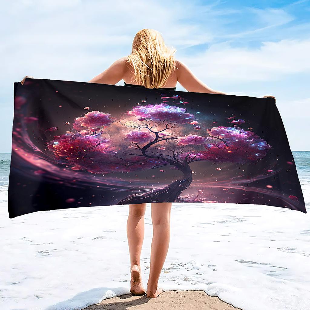 Cherry Blossom Bath Towels Soft Comfort Beach Highly Absorbent Large Decorative Guest Hand For Swimming Pool