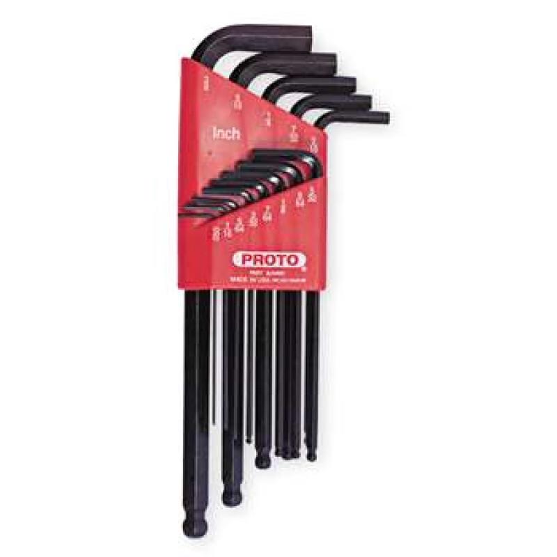 PROTO J4995 13-Piece Imperial Ball End Hex Key Set 13-Piece Imperial