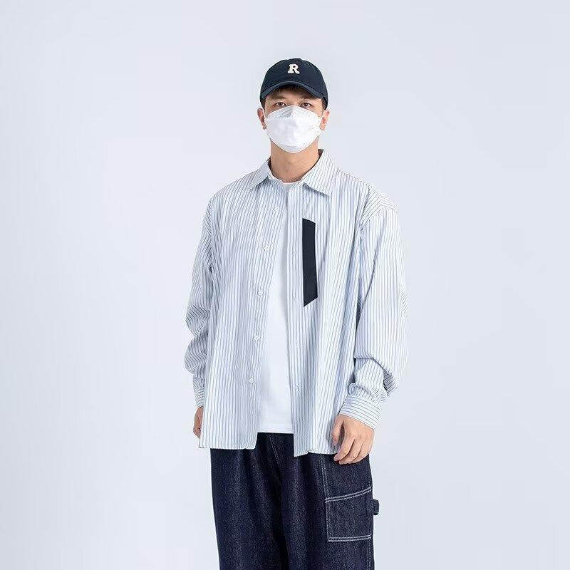 2024 Bokstaver Langermet Skjorte Japansk Hong Kong Stil Ins Løs Skjorte Gutter Sommer Trendy Allsidig Avslappet Kåpe