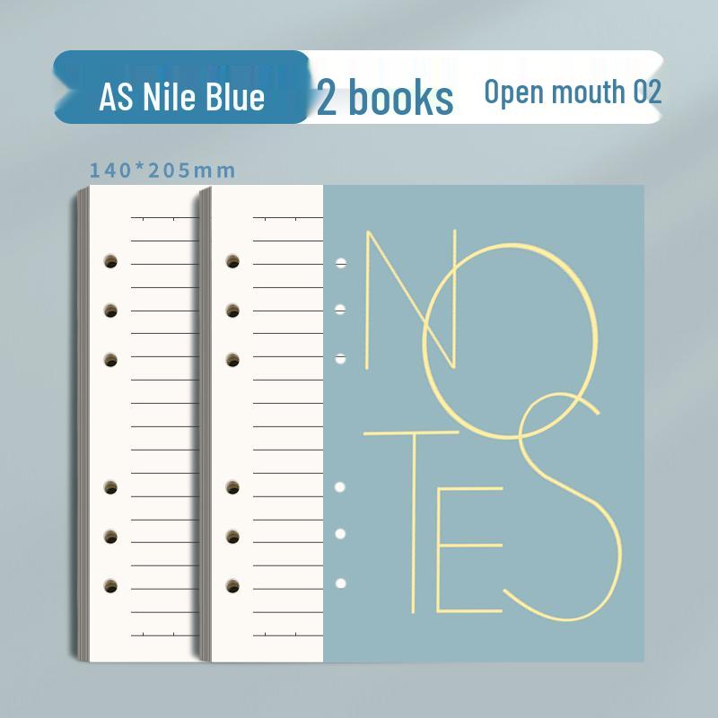 A6 Refillable Notebook: 6-Hole Lined A5 Pages