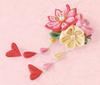 Takagi Fiber Panami Kyoto Chirimen Tsumami Zaiku Bouquet Kit, Brooch, Pink, LH-123