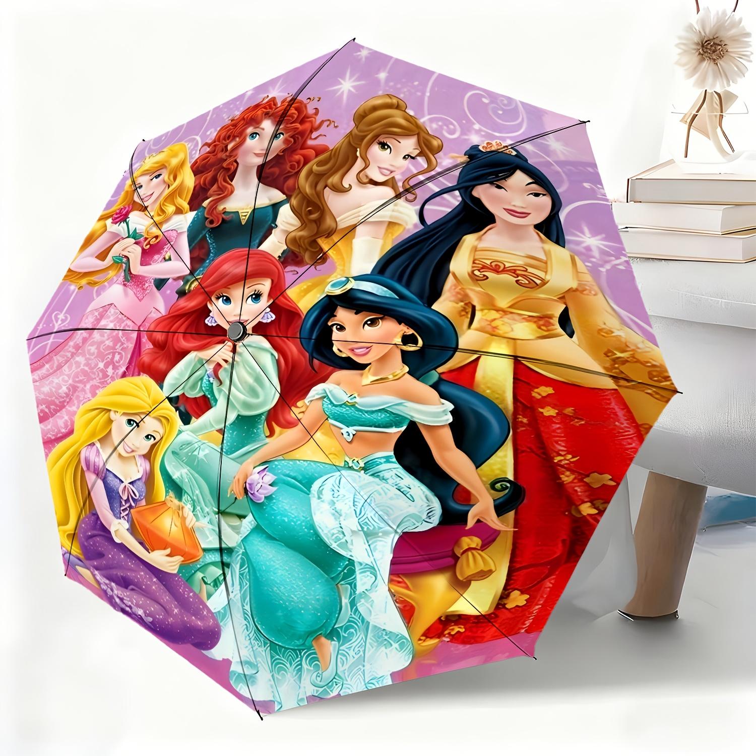

1pc Disney Princess Cartoon Automatic Umbrella, All-Weather Folding Umbrella for All Occasions, Portable Compact Umbrella, Chr (as the picture,Iron&8K)