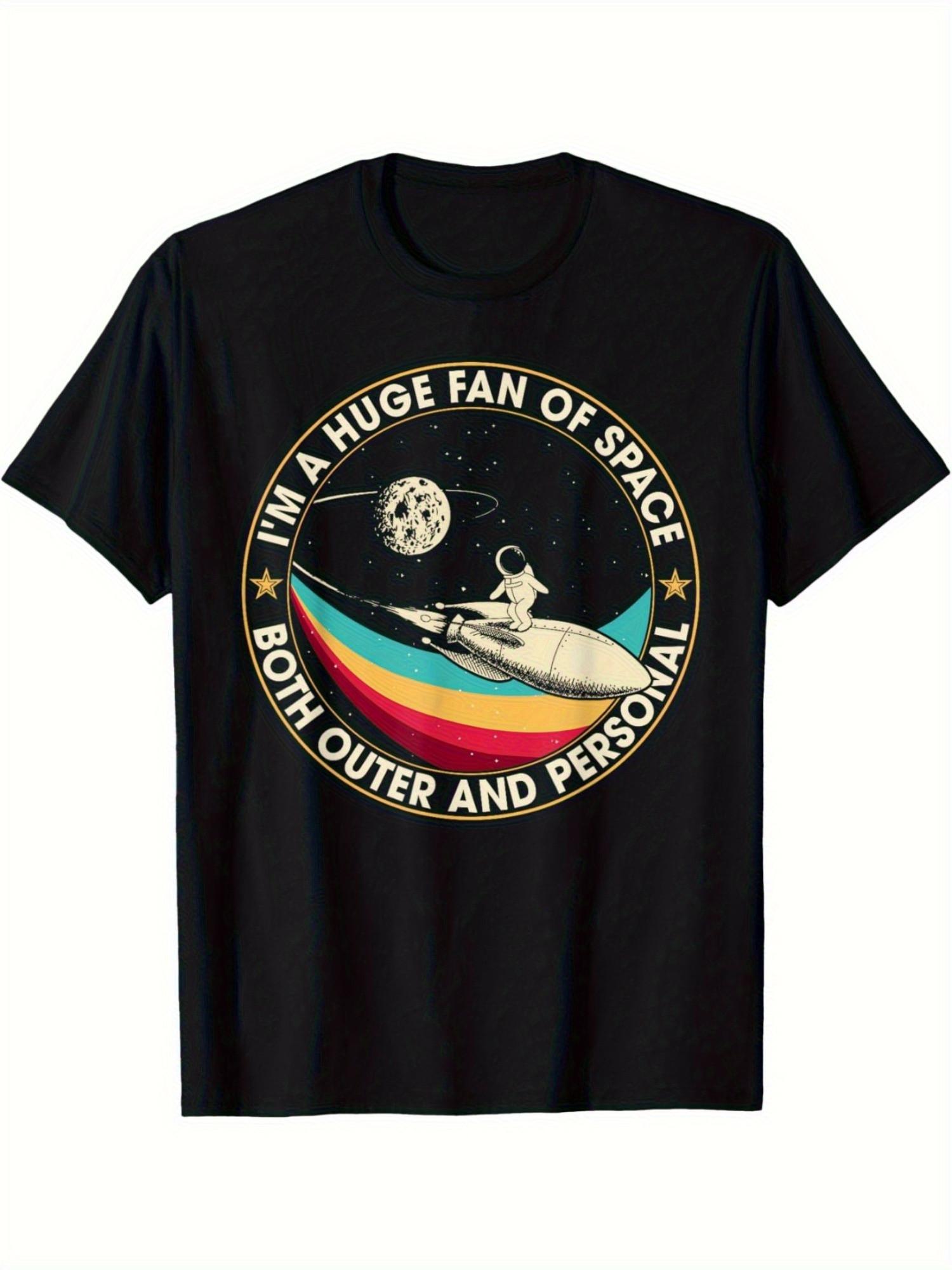 

Local MenS Retro Space Huge Fan of Space TShirt - Men s Summer Cotton Graphic Tee S разноцветный