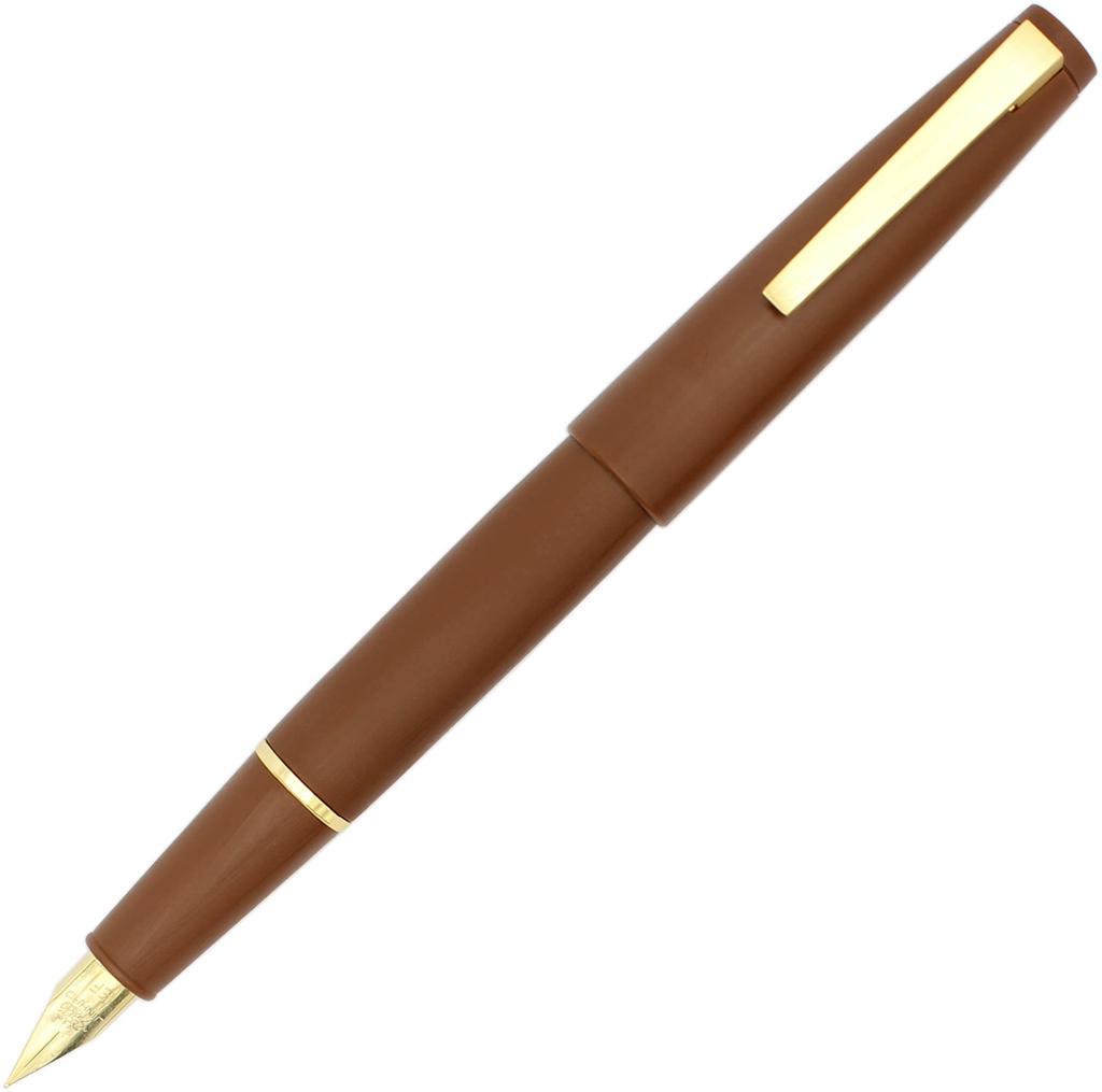 Gullor Color Fountain Pen Simple Converter and Gift Box Gold Extra Fine Nib Brown X80, Design, Included, Clip, (0.38mm),