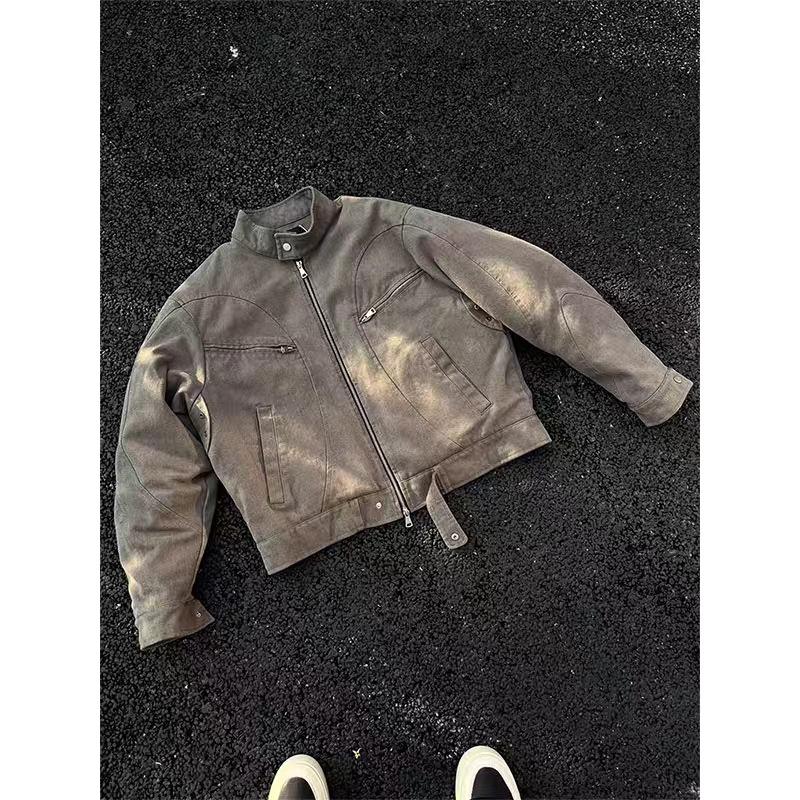 

Модная мужская куртка свободного кроя 2024 - Гонконг, японский Харадзюку, корейский стиль - Коллекция весна/осень L серый