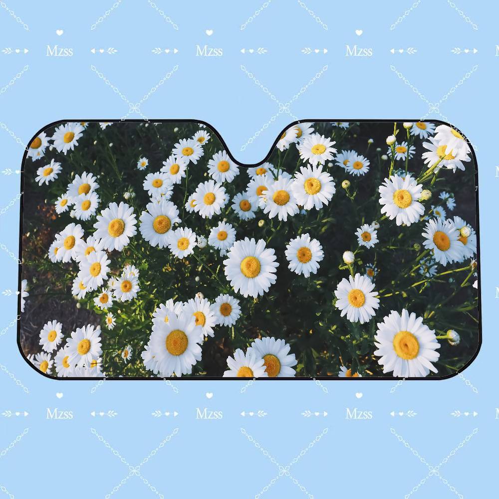 Daisies Car SunShade Car Sunshade, Front Windshield Protector, Foldable UV Resistant Sunshade Cover, Car Accessories