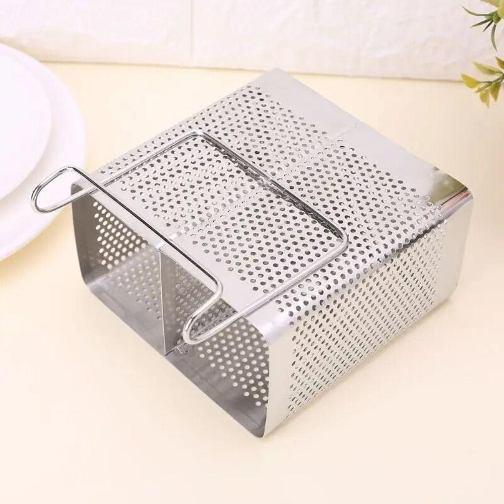Silver Stainless Steel Chopsticks Rack Hanging Tableware Drainer Cutlery Drying Basket  for Kitchen