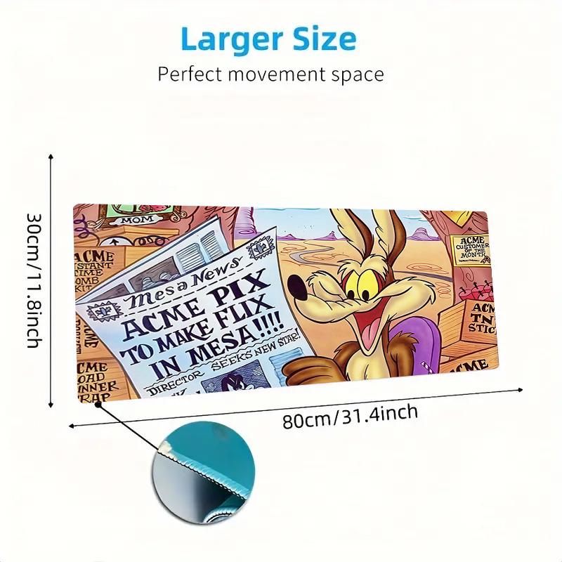 Looney Tunes Print Cushion Non-slip Laptop Tablet Big Mousepad XXL Mat Mini PC Playmat With Lock Edge