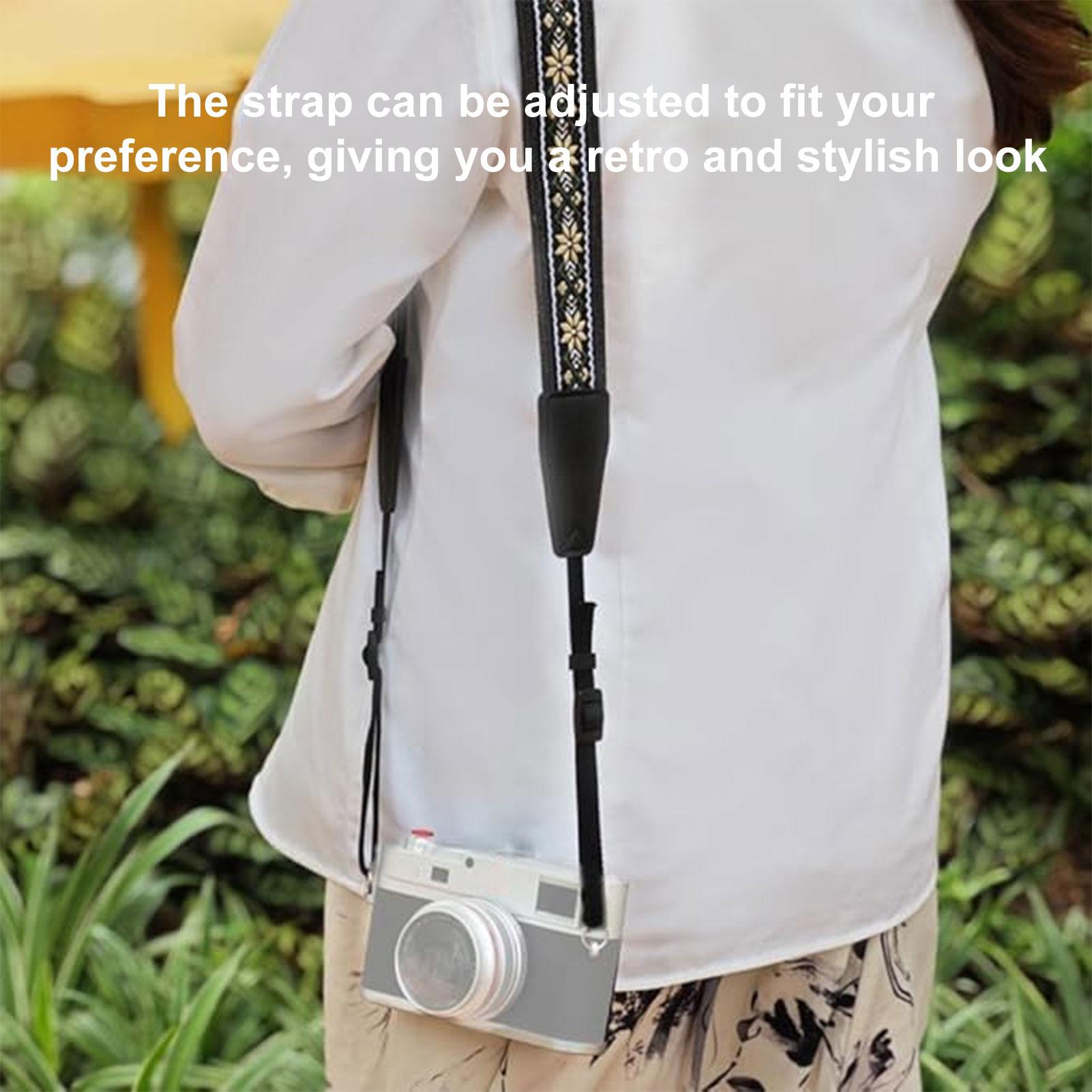 Personalized Adjustable Camera Strap Vintage Shoulder Strap for Digital Camera DSLR Camera Brown