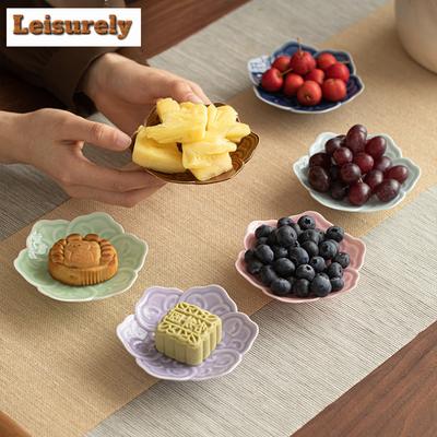 Ruyi Sechs Blütenblatt Obstschalen Vintage Gebäckteller Vorspeisen Servierplatte Haushalts Gastfreundschaftsgeschirr Teeset Zubehör Handwerk