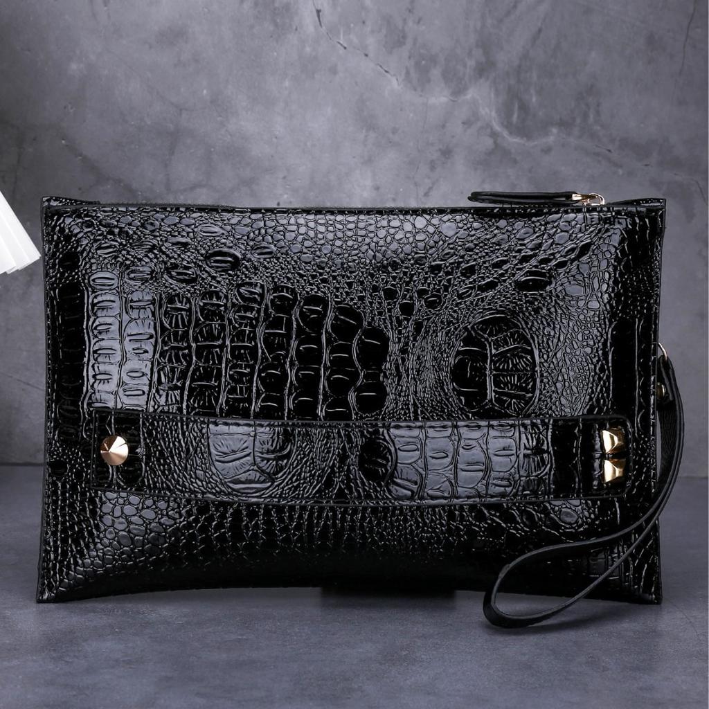 High-Quality Cross-Border Simple Fashion Versatile Company Party Alligator Lychee Pattern Women's Clutch Bag