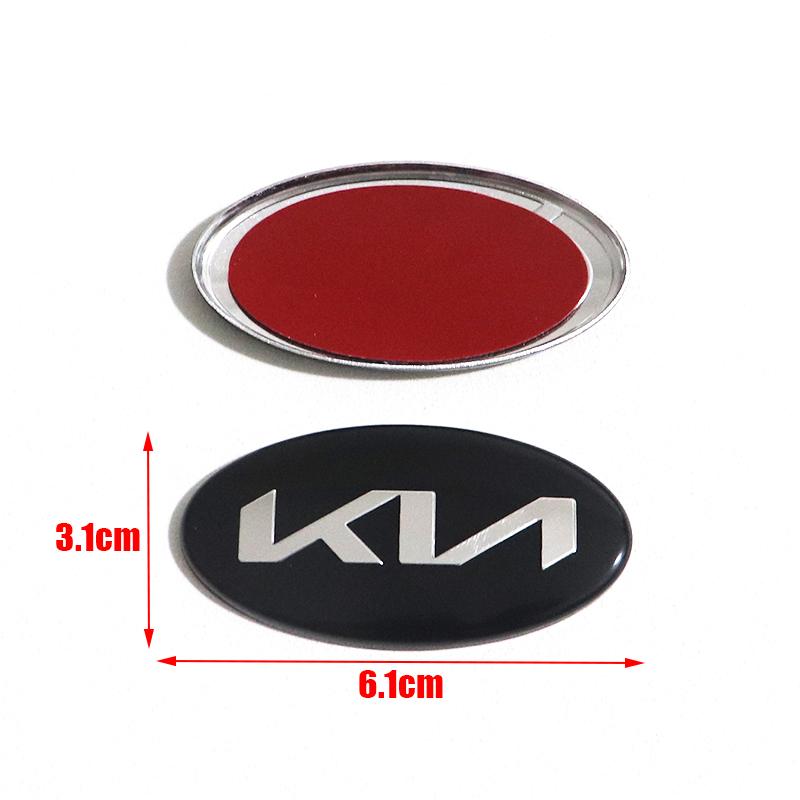 AABJC1 1pcs aluminum 3D overlay steer wheel emblem Sticker Car Steering Wheel Car Interior Emblem Car styling Accessories For KIA