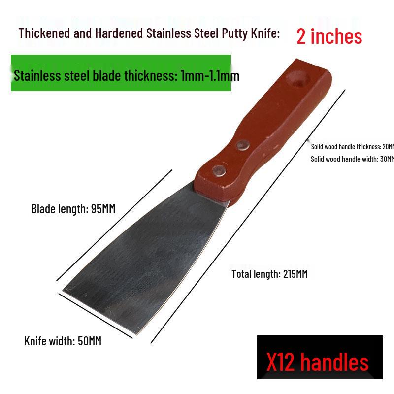 Stainless Steel Putty Knife Set: Scraper, Trowel, and Spatula for Painting and Wall Repair