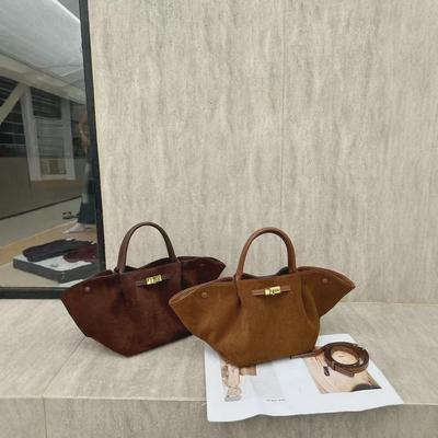 Klappbare Tragetasche im Vintage-Stil: Handtasche aus Rindsleder mit großer Kapazität für Damen