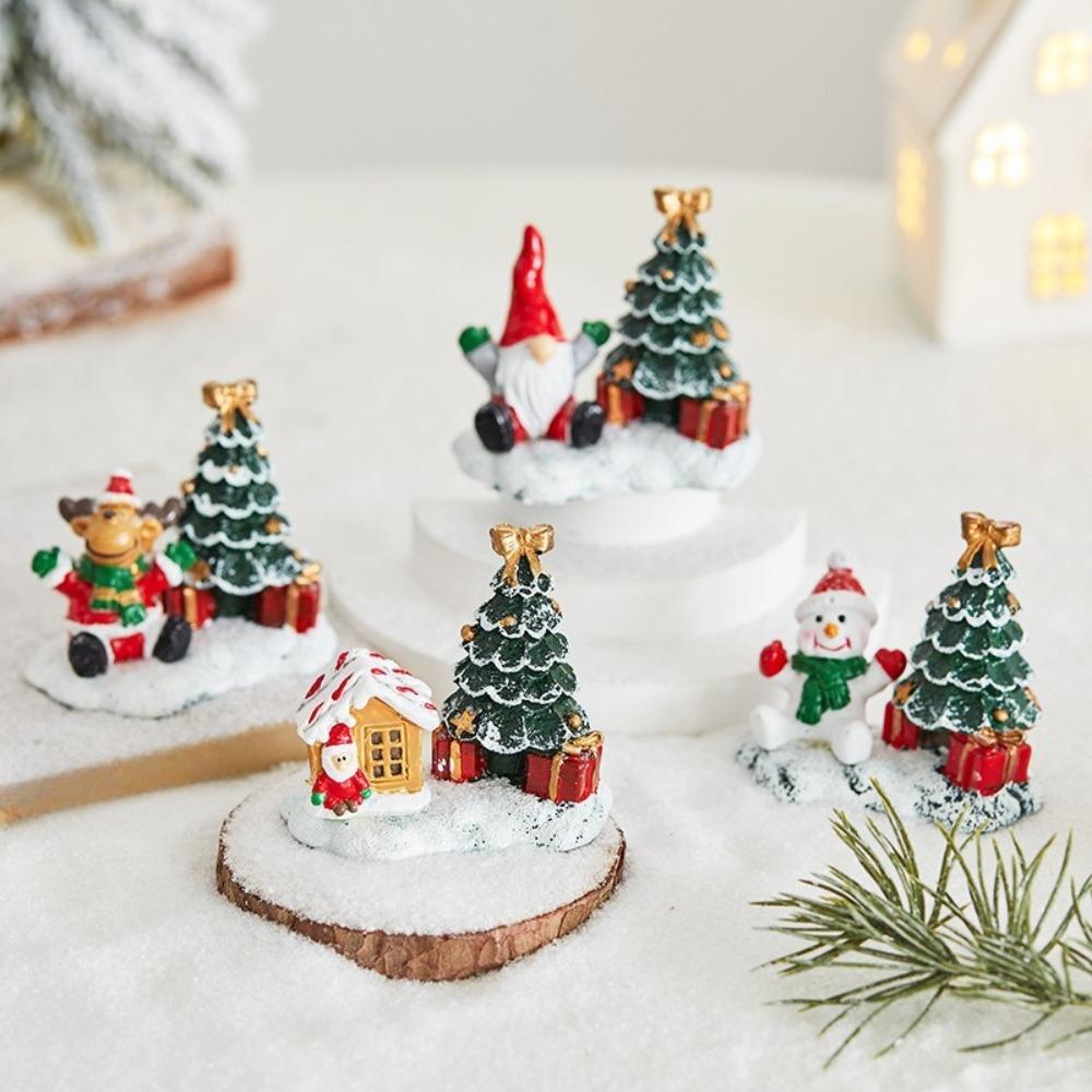 Christmas Decorations Reindeer Snow House Christmas Tree Pendants New  Party Gifts Christmas Atmosphere Desktop Decorations