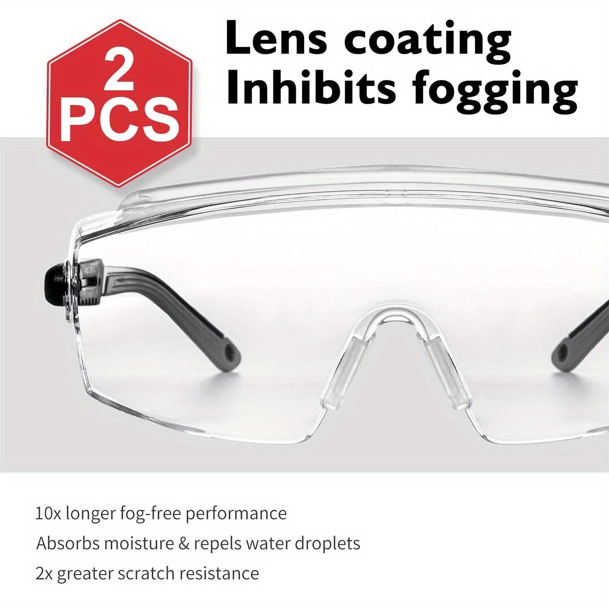 

3PCS VOPHA Anti-fog safety glasses, transparent lenses with black frame, scratch and blue light resistant, unisex